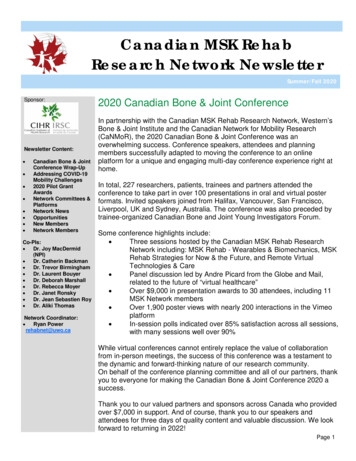 Canadian MSK Rehab Research Network Newsletter