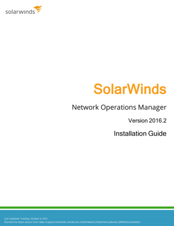 Network Operations Manager Installation Guide