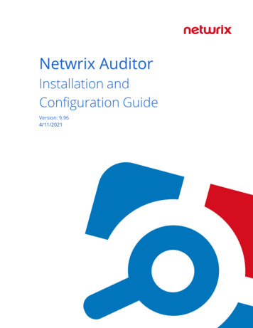Netwrix Auditor Installation And Configuration Guide