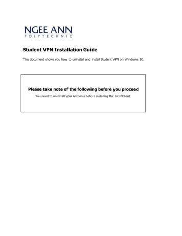 Student VPN Installation Guide - Ngee Ann Polytechnic