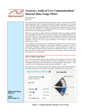NFR5118 Cox Usage Meter Accuracy Report