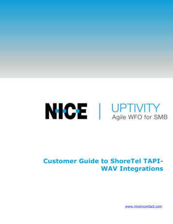 Customer Guide To ShoreTel TAPI-WAV Integrations