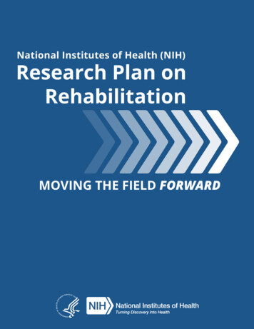 NIH Research Plan On Rehabilitation