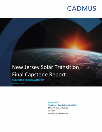 New Jersey Solar Transition Final Capstone Report