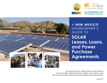 A New Mexico HOMEOWNER’S GUIDE TO SoLAR Leases, 