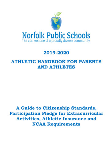 2019-2020 ATHLETIC HANDBOOK FOR PARENTS AND 