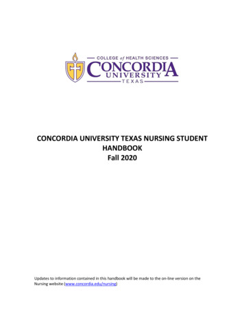 Nursing Student Handbook - Concordia University Texas