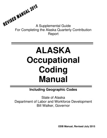 ALASKA Occupational Coding Manual