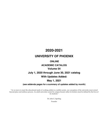 Master Catalog - University Of Phoenix