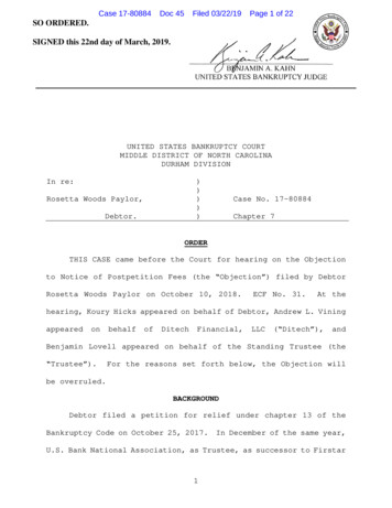 Case 17-80884 Doc 45 Filed 03/22/19 Page 1 Of 22 SO .