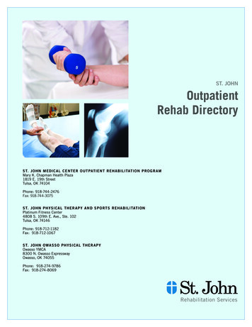 ST. JOHN Outpatient Rehab Directory