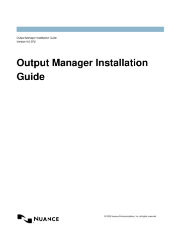 Output Manager Installation Guide