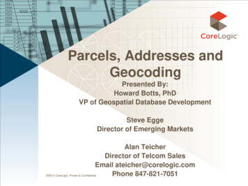 Parcels, Addresses And Geocoding - Esri