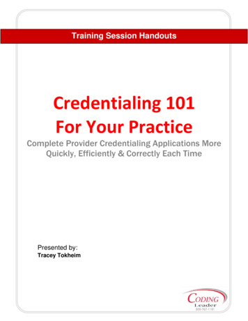 Credentialing 101 For Your Practice