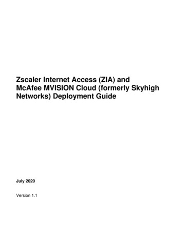 Zscaler And McAfee MVISION Deployment Guide