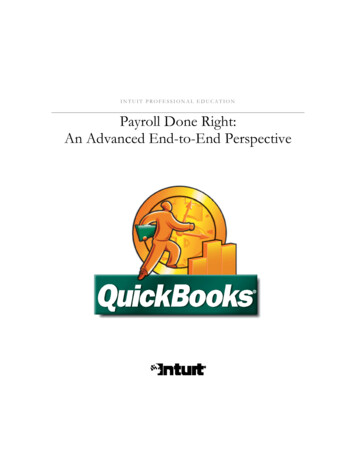 INTUIT PROFESSIONAL EDUCATION Payroll Done Right: An .