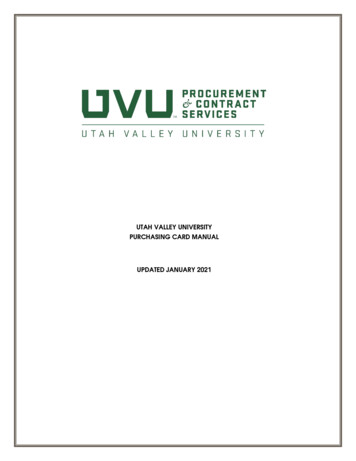 UTAH VALLEY UNIVERSITY UPDATED JANUARY 2021 - UVU