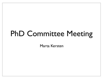 PhD Committee Meeting - Marta Kersten