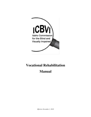 Vocational Rehabilitation Manual - Idaho