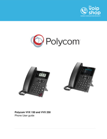 Polycom VVX 150 And VVX 250 Phone User Guide