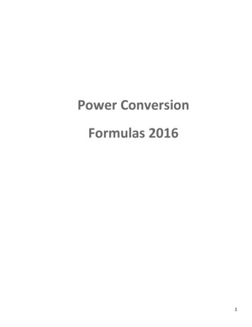 Power Conversion Formulas 2016 - GSA