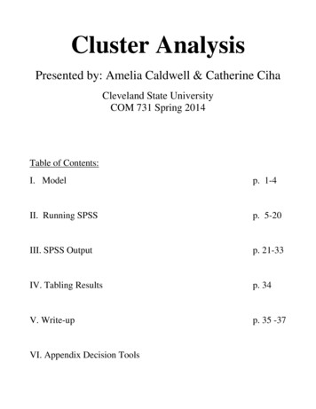 Cluster Analysis - Cleveland State University