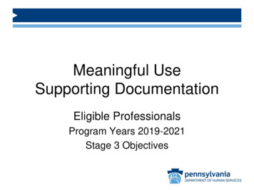 Meaningful Use Supporting Documentation