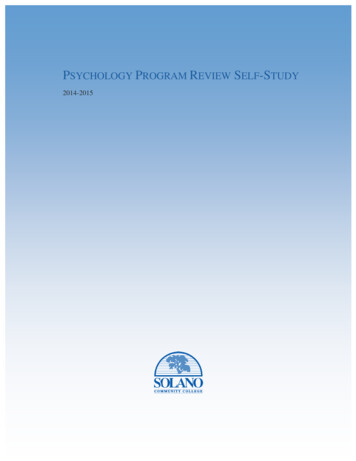 PSYCHOLOGY PROGRAM REVIEW SELF-STUDY