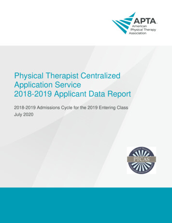 Physical Therapist Centralized Application Service 2018 .