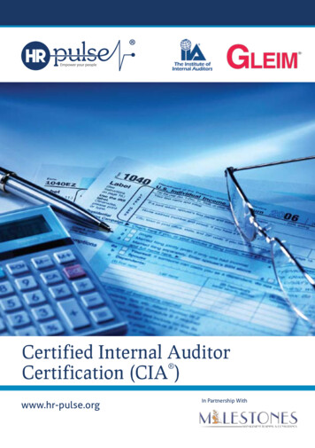 Certified Internal Auditor Certification (CIA