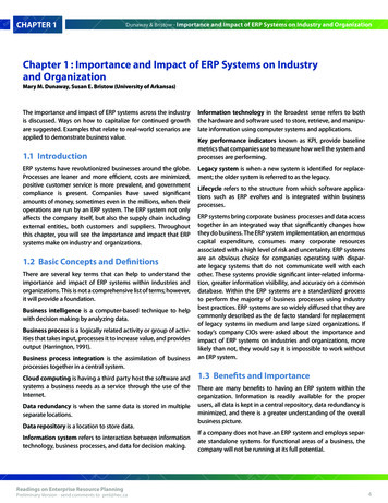 Chapter 1 : Importance And Impact Of ERP Systems On .