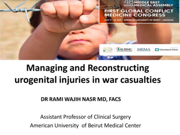 Managing And Reconstructing Urogenital Injuries In War .