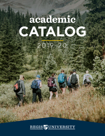 Academic CATALOG - Regis