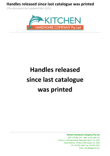Handles Released Catalogue Printed