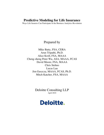 Predictive Modeling For Life Insurance - SOA