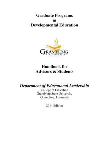 Graduate Programs In Developmental Education