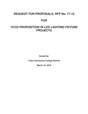 REQUEST FOR PROPOSALS, RFP No. 17-10 FOR YCCD 