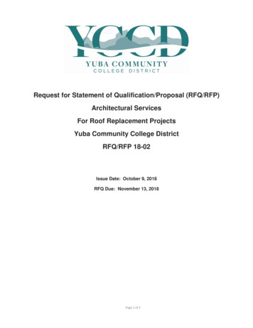 Request For Statement Of Qualification/Proposal (RFQ/RFP .