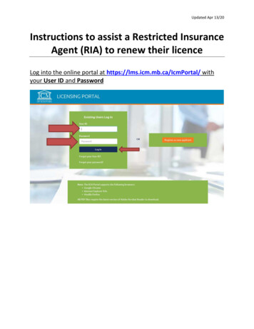 Instructions To Assist A Restricted Insurance Agent (RIA .