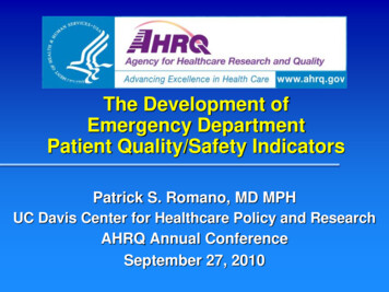 The Development Of Emergency Department Patient Quality .