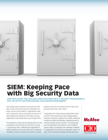 SIEM: Keeping Pace With Big Security Data