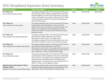 2021 Broadband Expansion Grant Summary - Psc.wi.gov