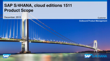 SAP S/4HANA, Cloud Editions 1511 Product Scope