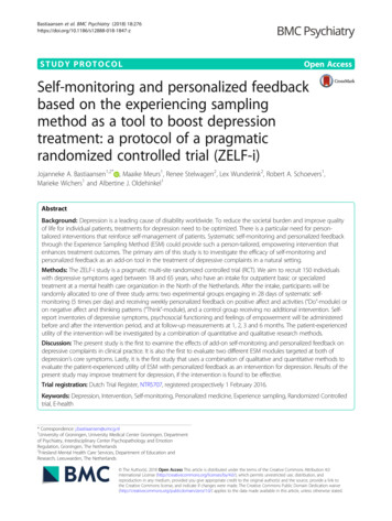 Self-monitoring And Personalized Feedback . - BioMed 