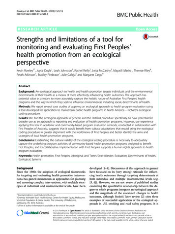 Strengths And Limitations Of A Tool For Monitoring And .