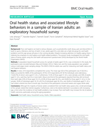 Oral Health Status And Associated Lifestyle Behaviors In A .