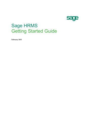 Sage HRMS Getting Started