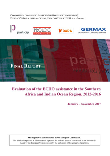 Evaluation Of The ECHO Assistance In The Southern Africa .