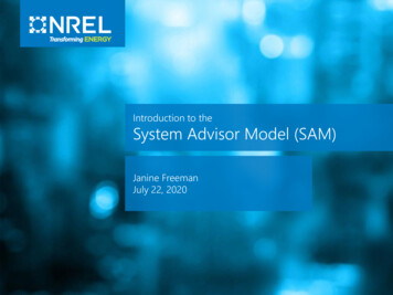 Introduction To The System Advisor Model (SAM)
