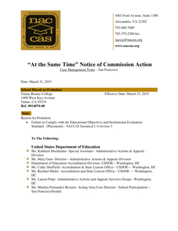 “At The Same Time” Notice Of Commission Action
